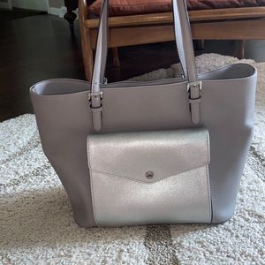 Medium Grey and Silver Micheal Kors Tote